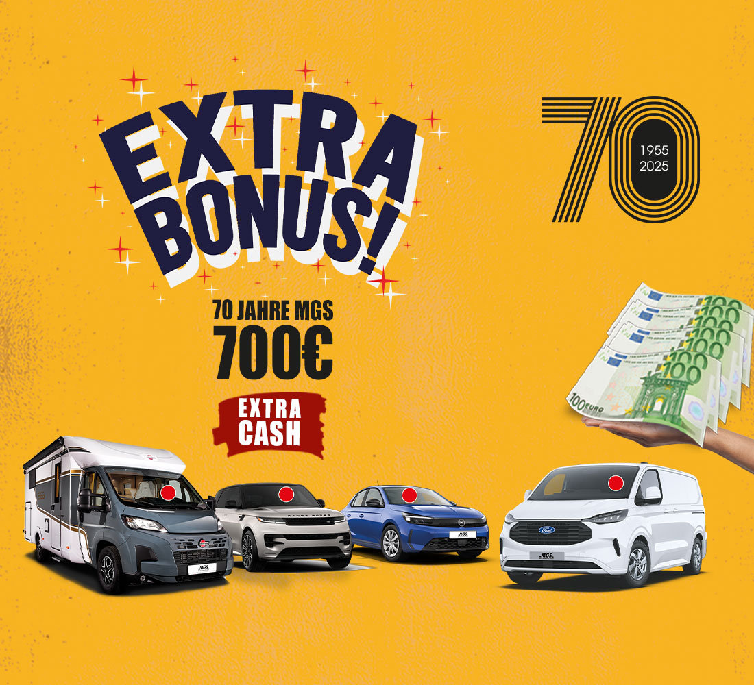 Aktionsgrafik 70 Jahre MGS 700 Euro Extra Cash